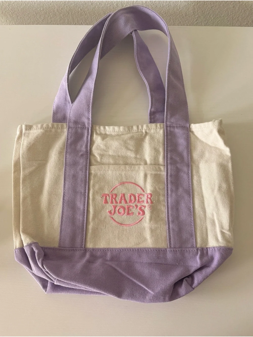 Trader Joe's Lavender Canvas Mini Tote
